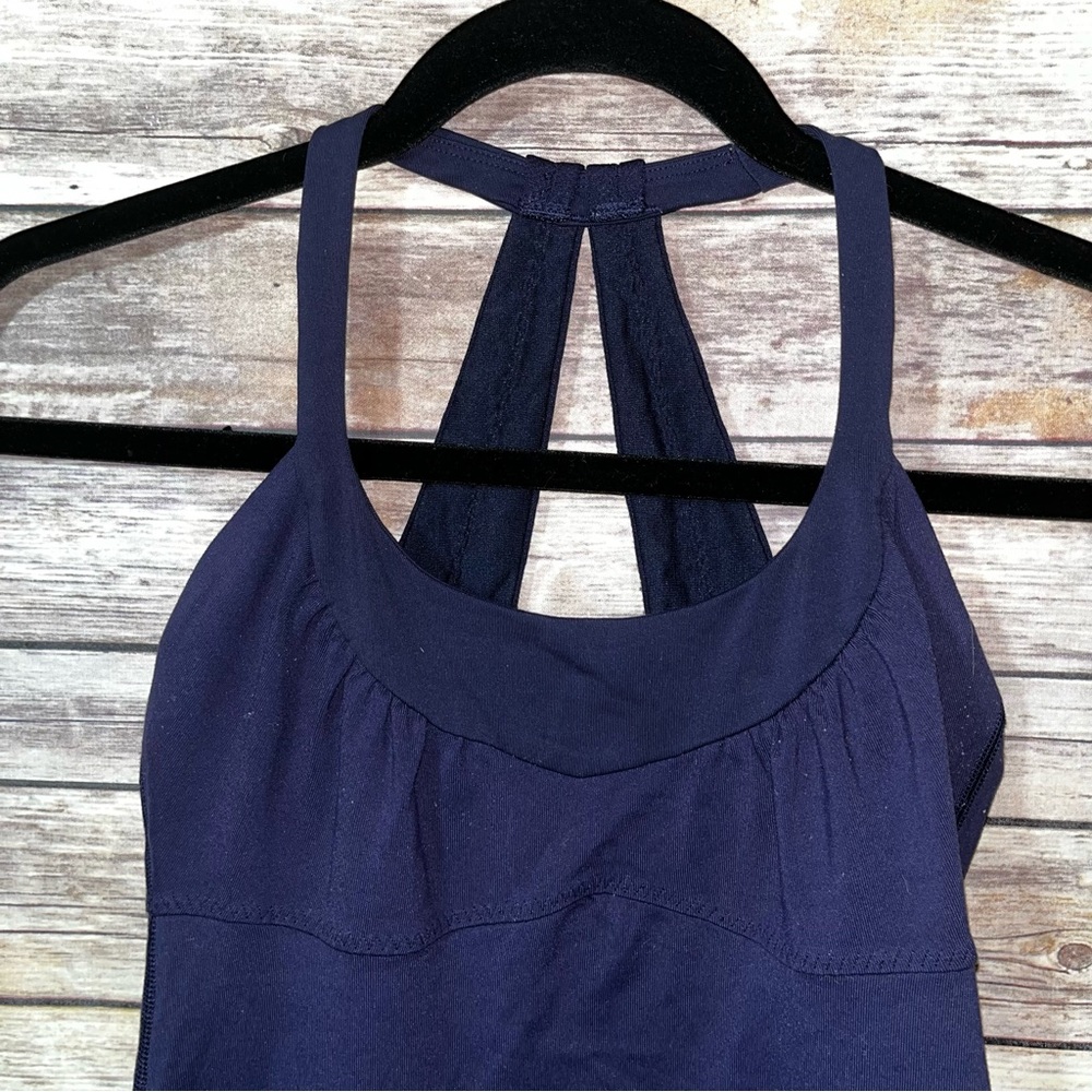 Lululemon Size 4 Blue racerback top tees athletic wear - Picture 2 of 7